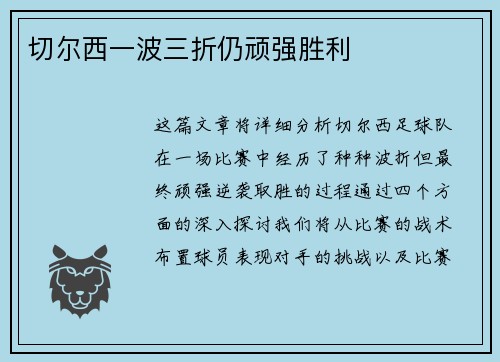 切尔西一波三折仍顽强胜利